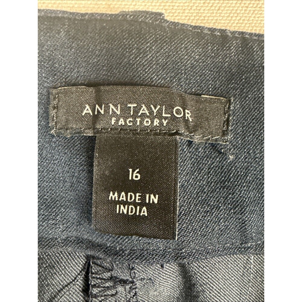 Ann Taylor Factory Dress Pants Womens 16 Navy Blue Straight Leg Career Workwear - Picture 5 of 13